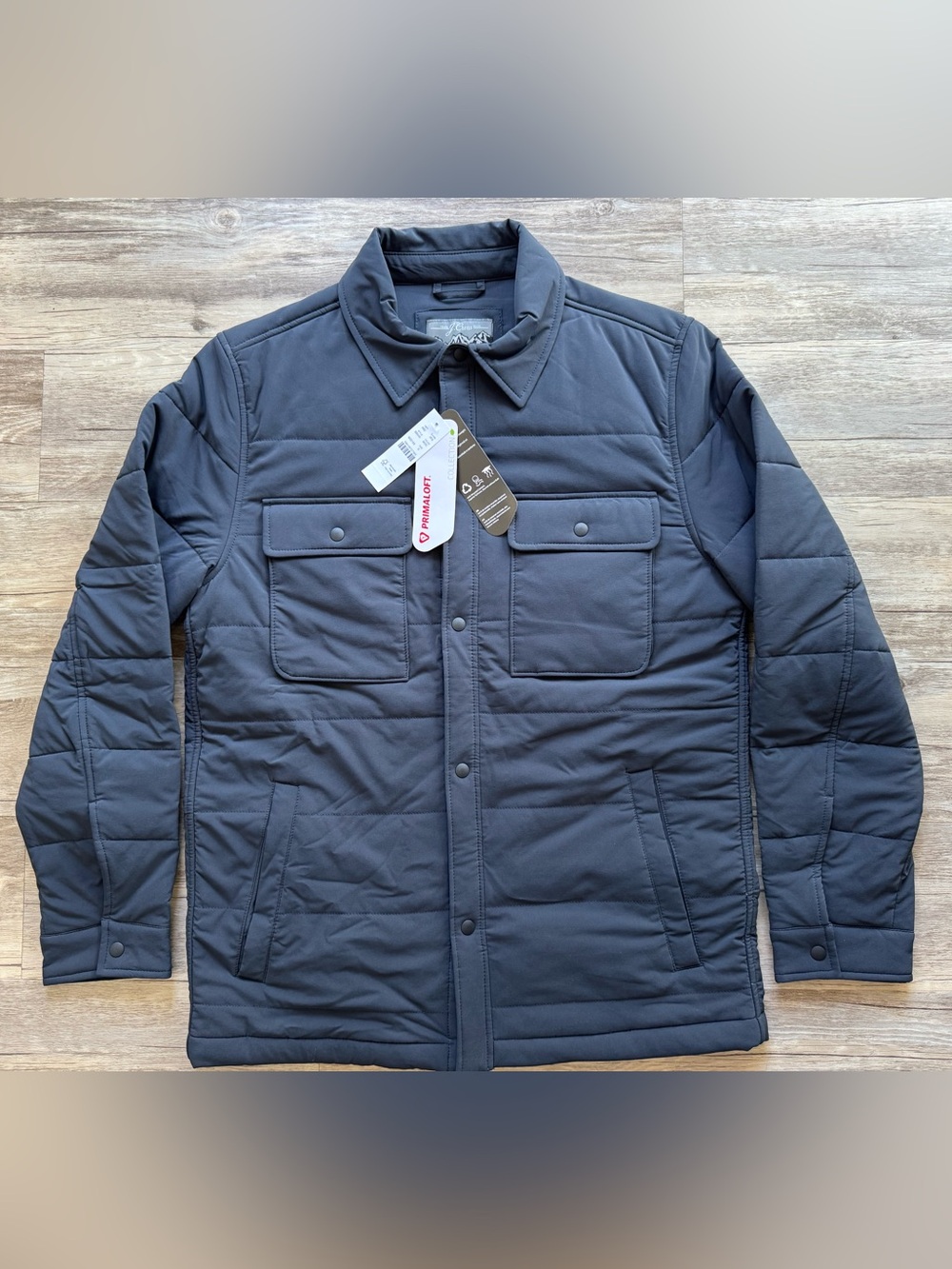 J. Crew Men's Eco Nordic Quilted Shirt-Jacket with Primaloft Navy Blue NWT Small